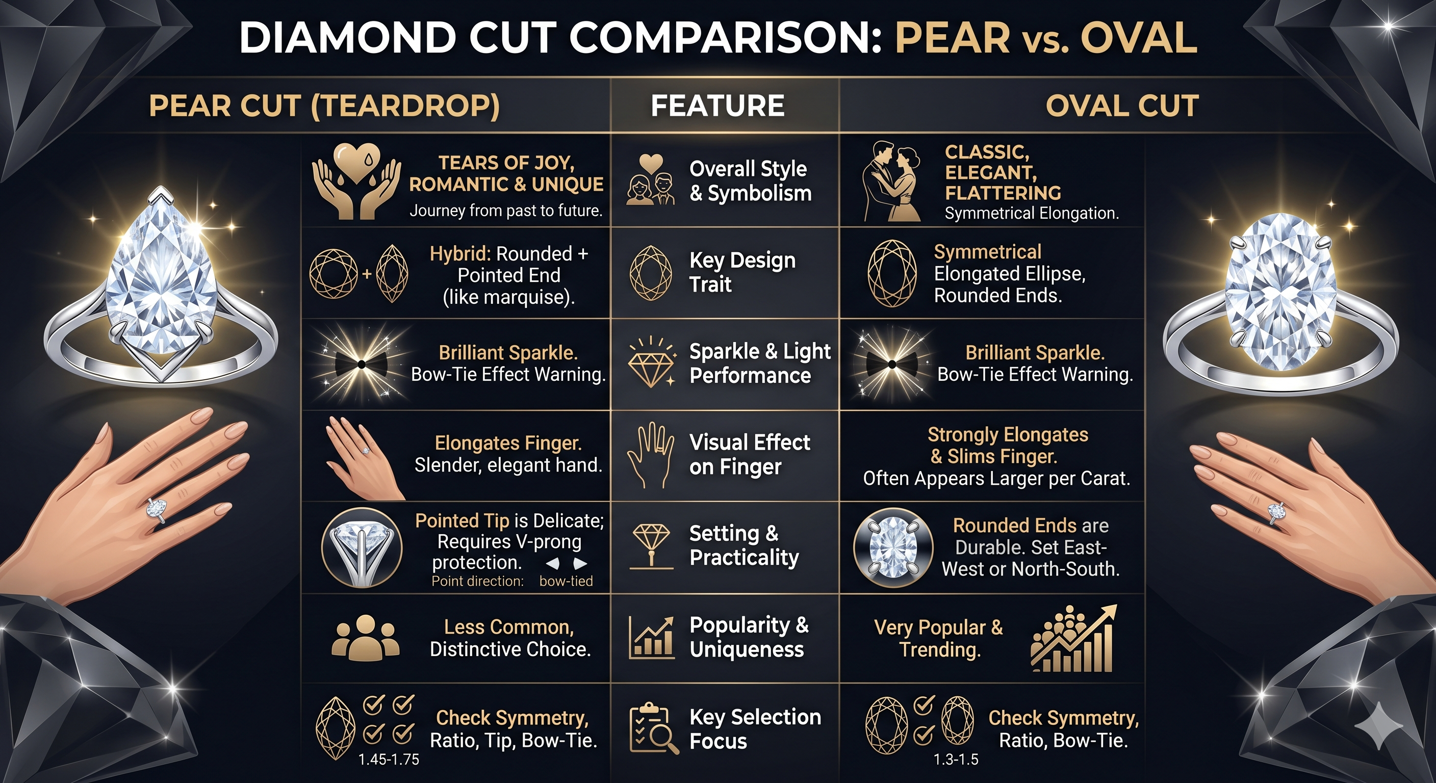 Pear or Oval Cut